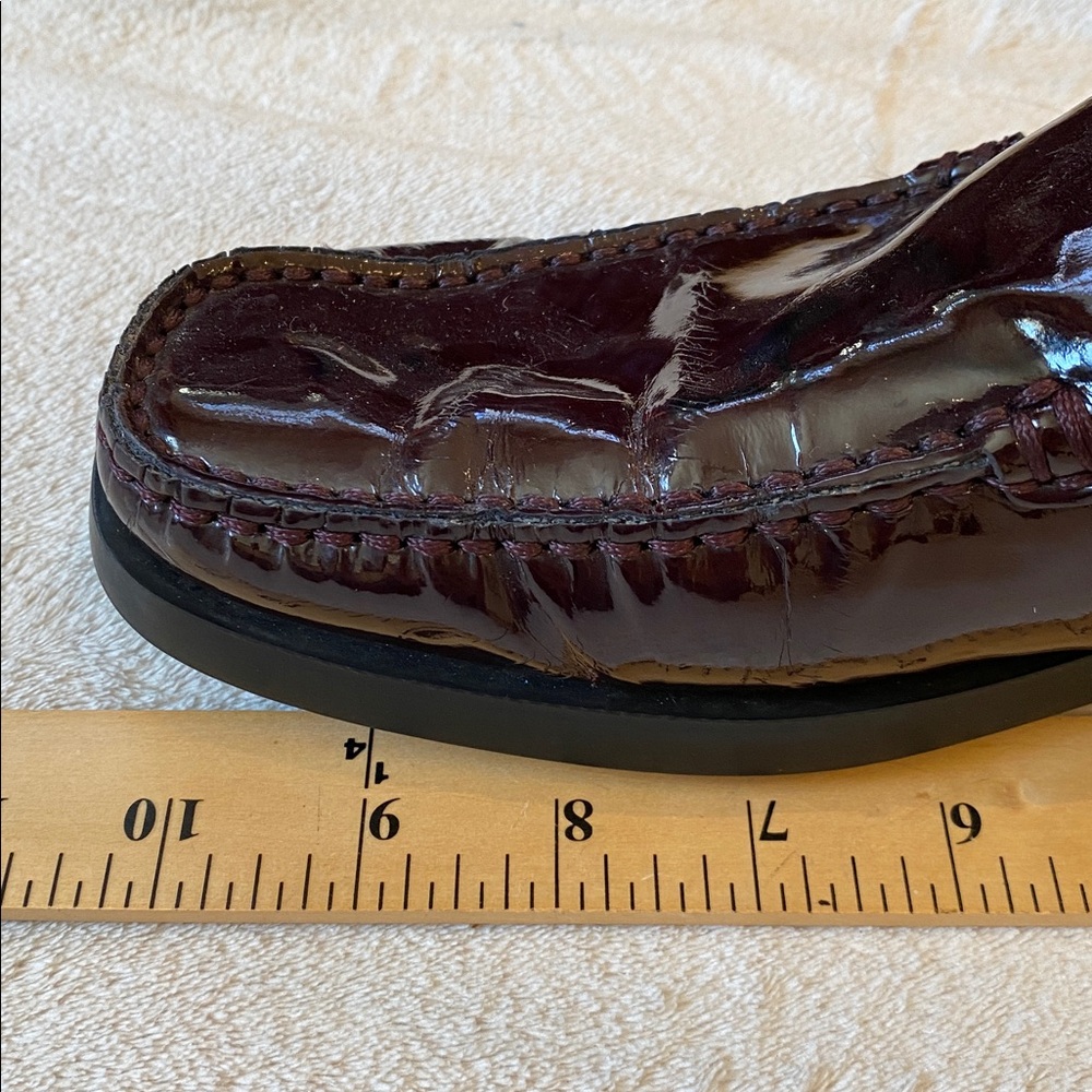 Tod’s wine oxblood burgundy patent leather rubber sole driving shoe Sz 39.5 - Picture 11 of 11